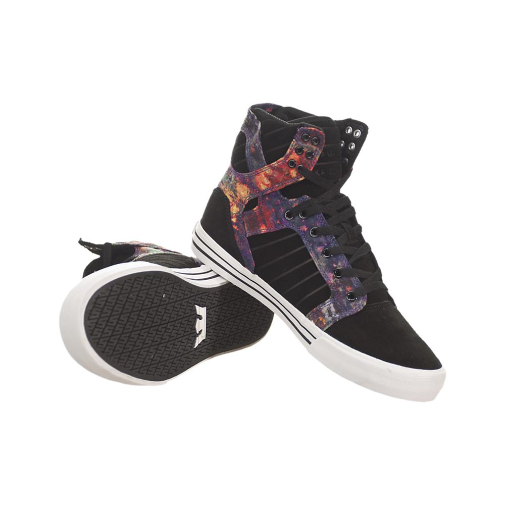 Baskets Montantes Supra SkyTop Noir Multicolore Black/Aurora-White Homme | DFP-26416445